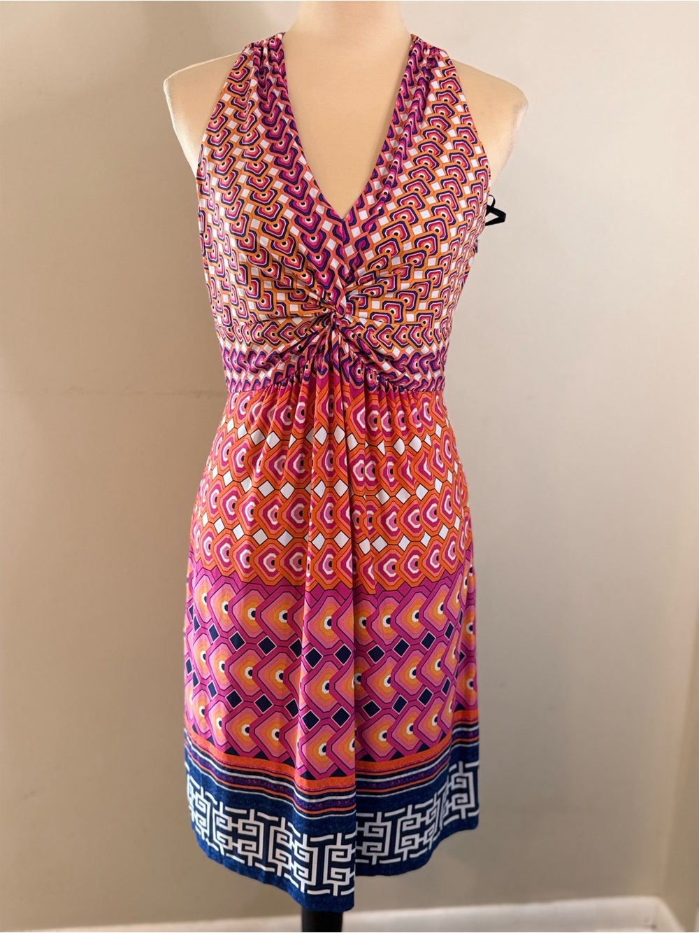 Laundry by Shelli Segal boho sleeveless retro 70s midi dress SZ 6